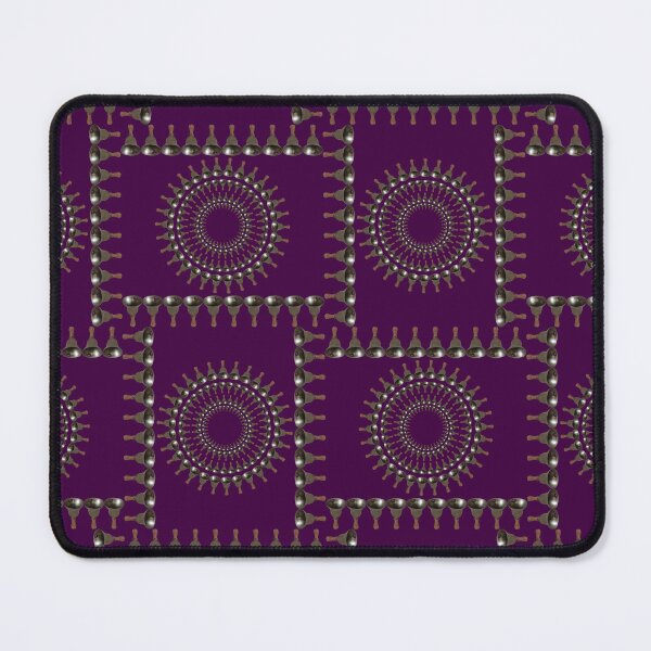 Item preview, Bellringer Motif Woven Circles and Lines on Dark Plum Repeat 5748 designed and sold by Art in My Loft.