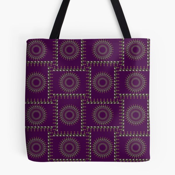 Item preview, Bellringer Motif Woven Circles and Lines on Dark Plum Repeat 5748 designed and sold by Art in My Loft.
