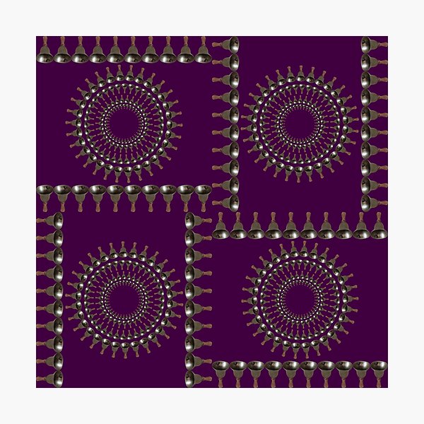 Item preview, Bellringer Motif Woven Circles and Lines on Dark Plum Repeat 5748 designed and sold by Art in My Loft.