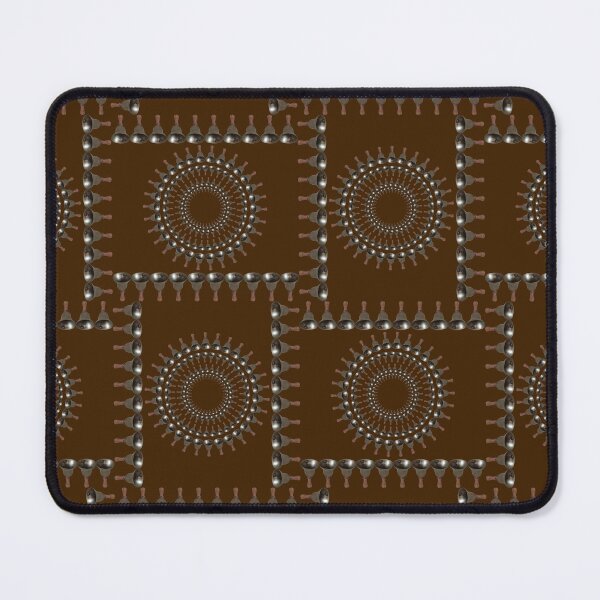 Item preview, Bellringer Motif Woven Circles and Lines on Brown Repeat 5748 designed and sold by Art in My Loft.