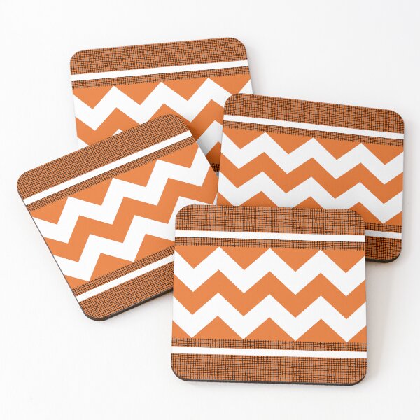 Item preview, Geometric Zig Zag Texture Pattern White and Terracotta Orange designed and sold by QuestingPixel.