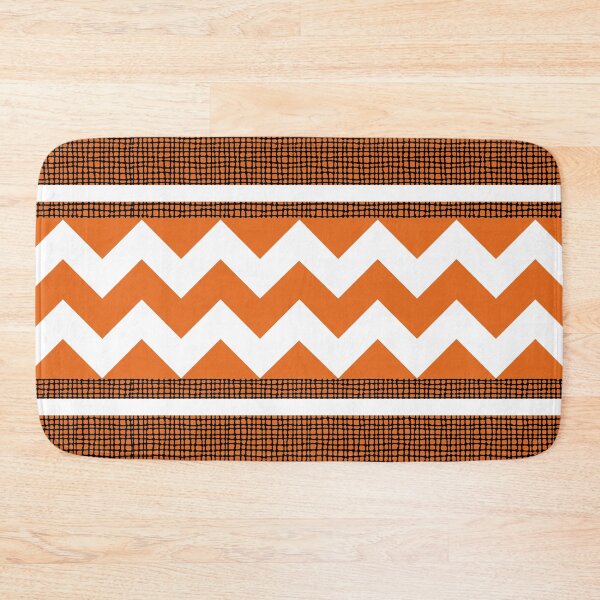 Item preview, Geometric Zig Zag Texture Pattern White and Terracotta Orange designed and sold by QuestingPixel.