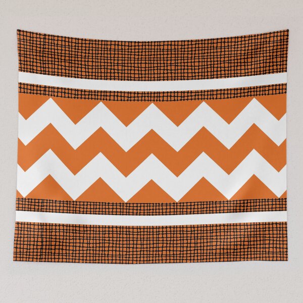 Item preview, Geometric Zig Zag Texture Pattern White and Terracotta Orange designed and sold by QuestingPixel.