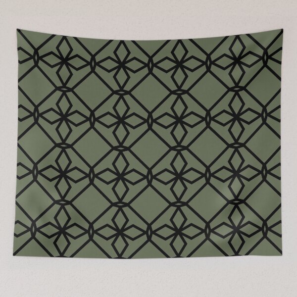Item preview, Black and Green Tessellation Line Pattern 34 Pairs DE 2022 Popular Color Hinterland DET509 designed and sold by ColorOfTheYears.