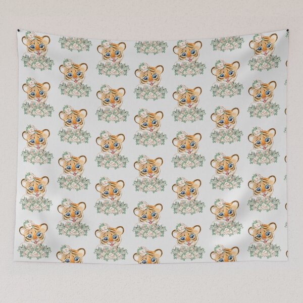Item preview, Tiger With Flowers designed and sold by RheaRealm.
