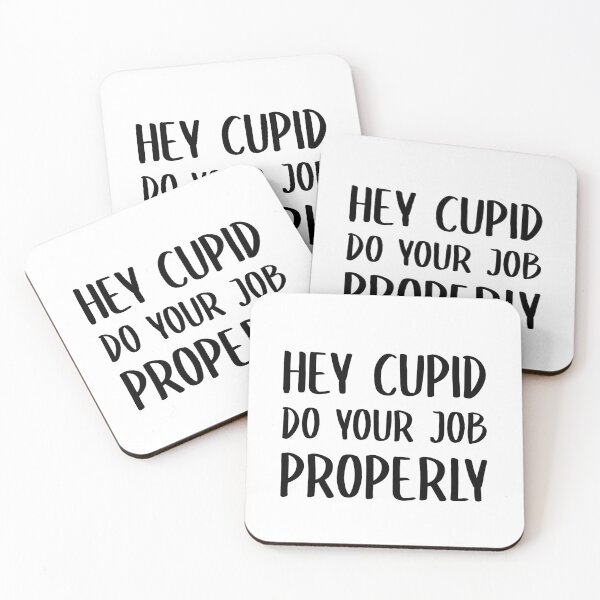 Item preview, Hey Cupid Do Your Job Properly Anti Valentine Funny Gift For Single Girls Ladies People designed and sold by JooArtPrints  ★★★★★.