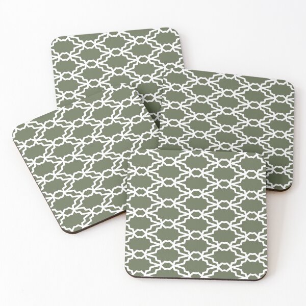 Item preview, Green and White Tessellation Line Pattern 35 Pairs DE 2022 Popular Color Hinterland DET509 designed and sold by ColorOfTheYears.
