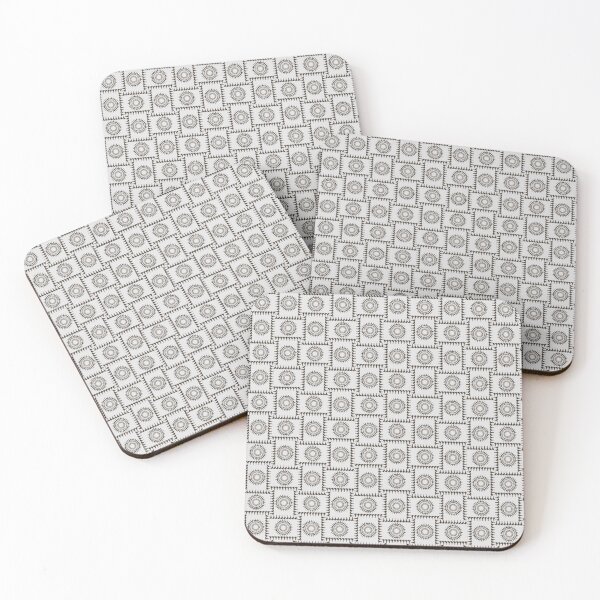 Item preview, Bellringer Motif Woven Circles and Lines on Light Grey Repeat 5748 designed and sold by Art in My Loft.