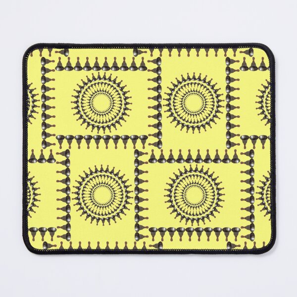 Item preview, Bellringer Motif Woven Circles and Lines on Yellow Repeat 5748 designed and sold by Art in My Loft.