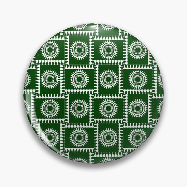 Item preview, Bellringer Motif Woven Circles and Lines White on Green Repeat 5748 designed and sold by Art in My Loft.