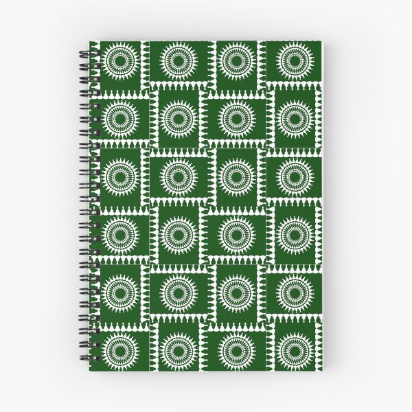 Item preview, Bellringer Motif Woven Circles and Lines White on Green Repeat 5748 designed and sold by Art in My Loft.