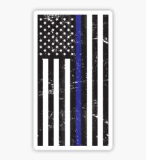 Distressed Blue Line Flag: Stars on left Sticker