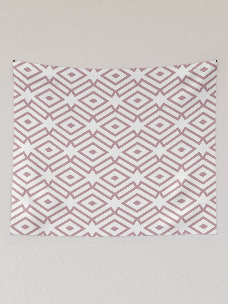 Aperçu 2 sur 3. Tentures avec l'œuvre Pink and White Ornamental Shape Pattern 7 Pairs DE 2022 Popular Color Rose Meadow DE6025 créée et vendue par ColorOfTheYears.