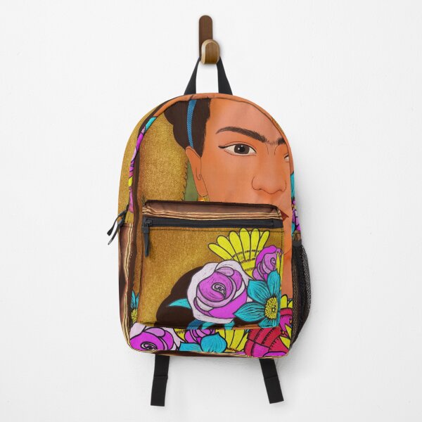 Artikelvorschau, Frida Kahlo Portrait mit mexikanischen Blumen entworfen und verkauft von Milamara.