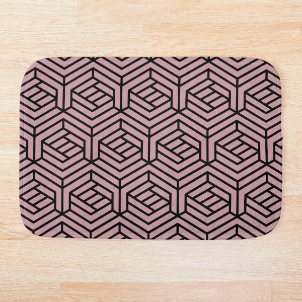 Artikelvorschau, Schwarz und Rosa Moderne Würfel Geometrische Muster Paare DE 2022 Beliebte Farbe Rose Meadow DE6025 entworfen und verkauft von ColorOfTheYears.