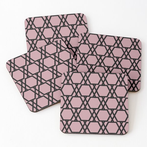 Item preview, Black and Pink Tessellation Line Pattern 20 Pairs DE 2022 Popular Color Rose Meadow DE6025 designed and sold by ColorOfTheYears.
