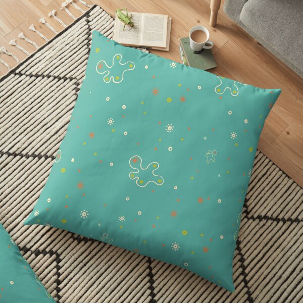 Squiggles and Dots Aqua Floor Pillow