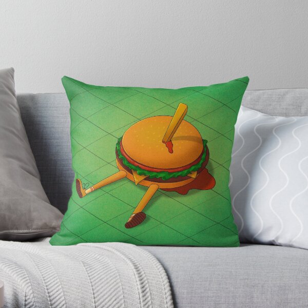 Murder on the Kitchen Floor Throw Pillow