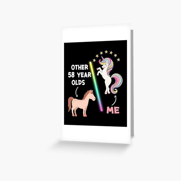 Unicorn 58 year olds girl Funny Birthday gifts ,unicorn farts ,Other 58 Years Olds & Me Unicorn - Tumblers With Birthday Quotes Greeting Card