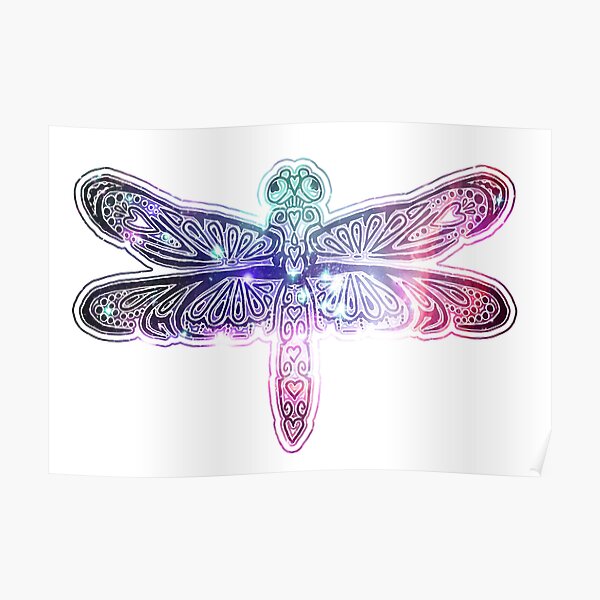 Stellar Dragonfly - Pink/Purple Sky Poster