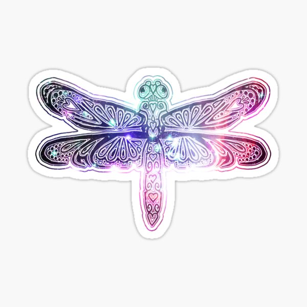 Stellar Dragonfly - Pink/Purple Sky Sticker