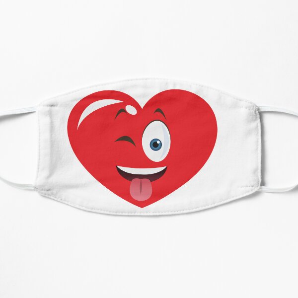 Cartoon Heart Graphic Design Flat Mask