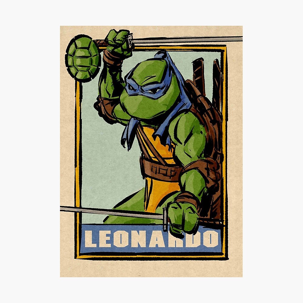 Right forearm tattoo of Leonardo, the ninja turtle, on