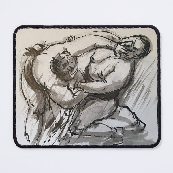 Item preview, Sumo #3 - Sumo wrestlers ink wash painting designed and sold by Rebecca Rees.