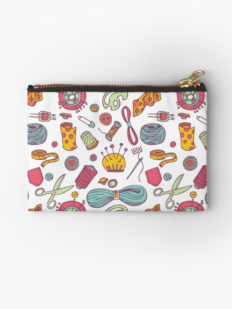 Sewing and needlework doodle pattern | Zipper Pouch