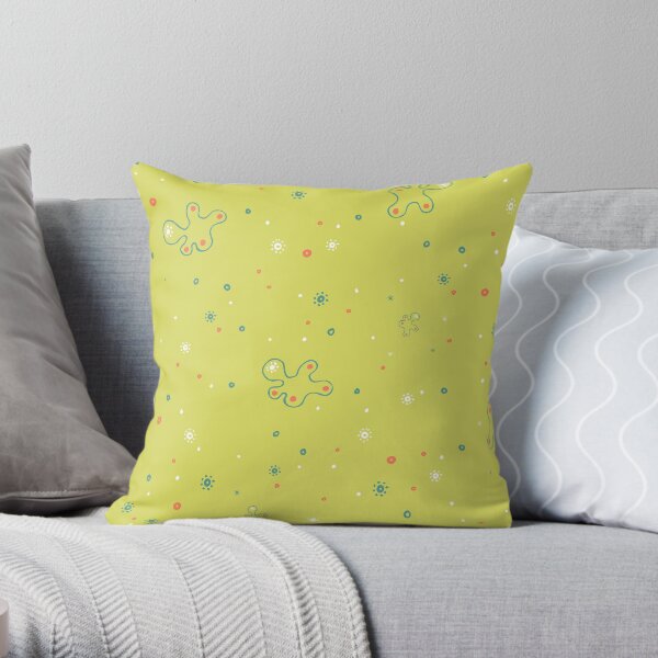 Squiggles and Dots Lime Throw Pillow