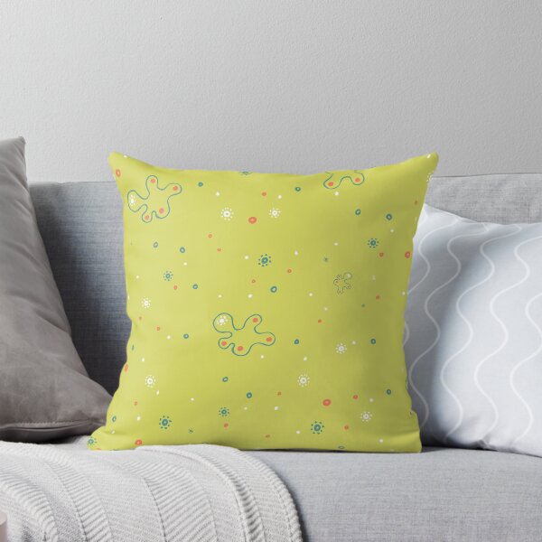 Squiggles and Dots Lime Throw Pillow