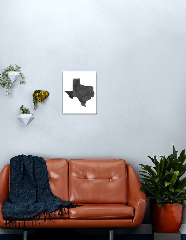 Modern Wall Art Home Office Decor Texas Map Watercolor Printable