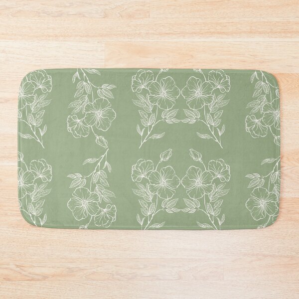 Item preview, Sage Green Line Art Floral Pattern designed and sold by Quoppidou.