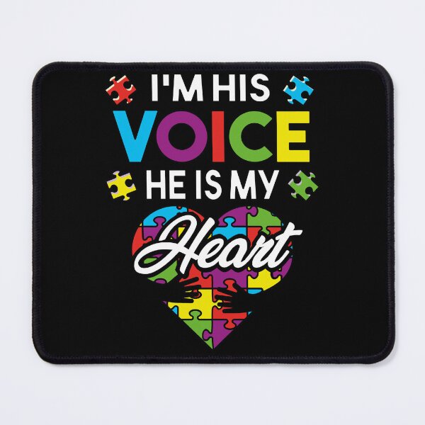 Item preview, I'm His Voice He is My Heart, Autism Awareness Mom Gift designed and sold by SaliDesigner.