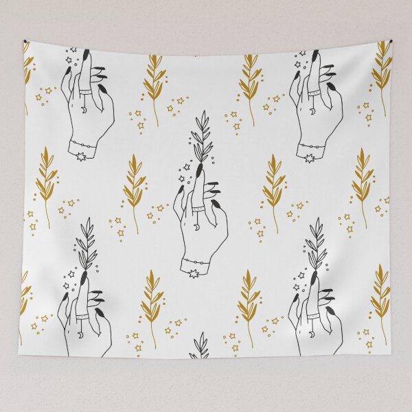 Item preview, Botanical Magic Hands Pattern designed and sold by SpaceEnhance.