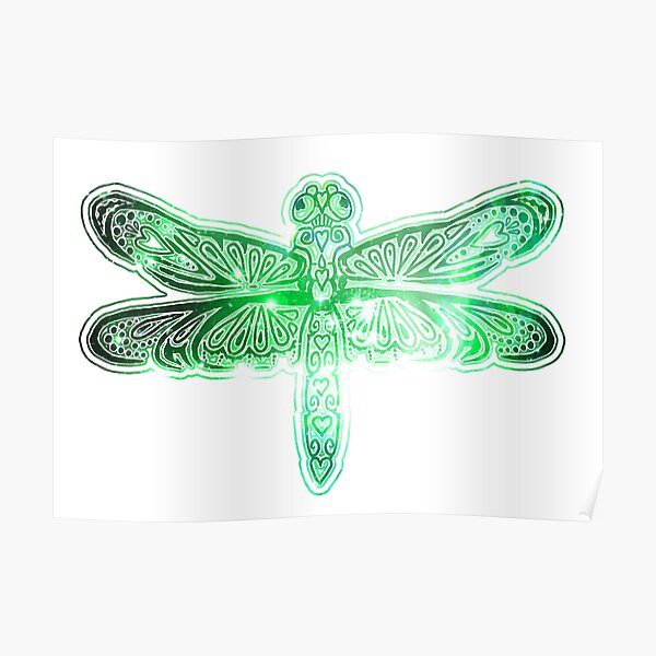 Stellar Dragonfly - Green Poster