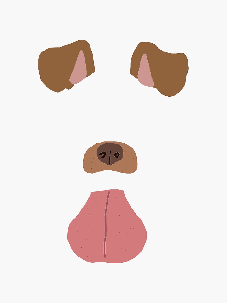 "Snapchat Dog filter " Sticker by kennabear16 Redbubble