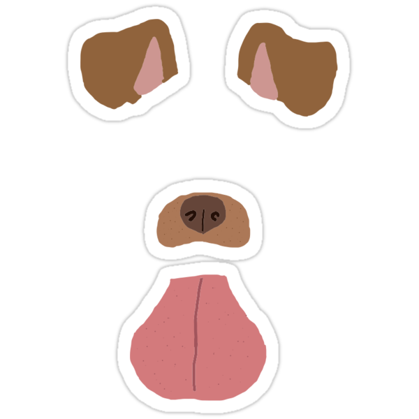 Snapchat Dog filter " Stickers by kennabear16 | Redbubble Snapchat Dog filter " Stickers by kennabear16 | Redbubble