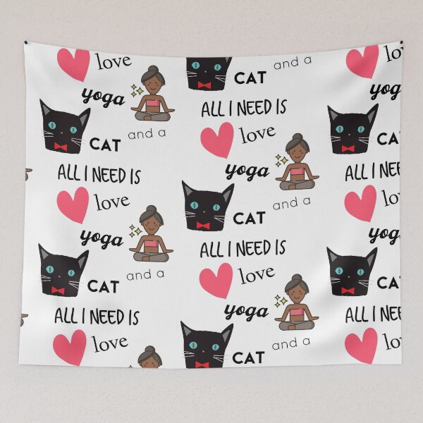 Item preview, All I Need Is Love And Yoga And A Cat designed and sold by MandalaAndMore.