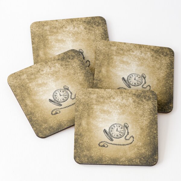 Item preview, Antique Portable Pocket Watch on Damaged Paper Background designed and sold by HiddenPuppets.