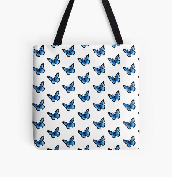 Blue Butterfly All Over Print Tote Bag