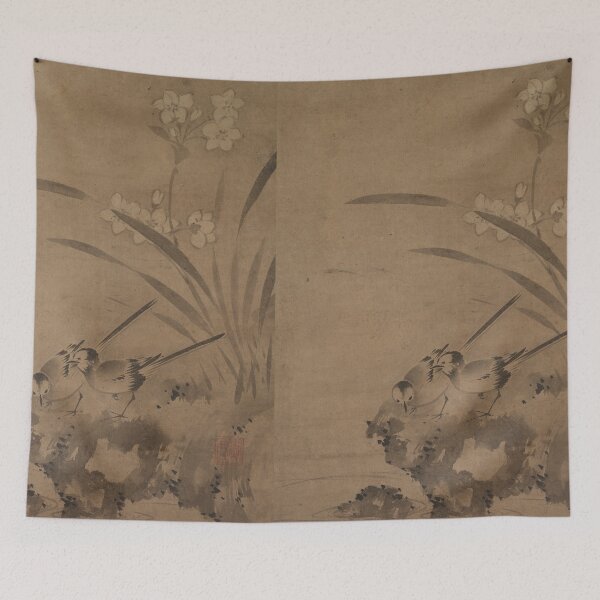 Item preview, Wagtails and Narcissus -  designed and sold by japanese-ukiyoe.