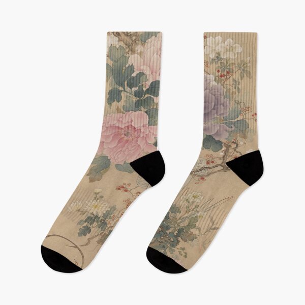 Item preview, Vase of Flowers with Grasshoppers, Marine Life and Garden Rock designed and sold by japanese-ukiyoe.