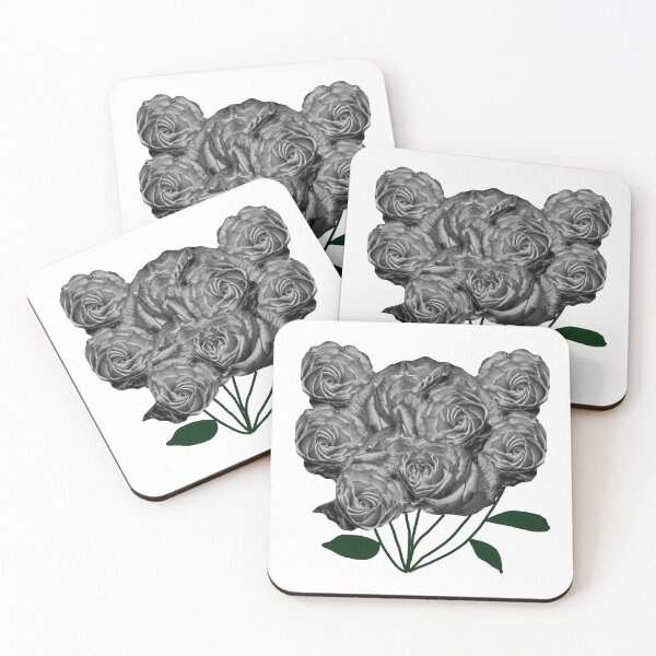 Item preview, Black and White Tea Roses designed and sold by bloomingvine.