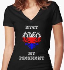 Nyet My President Women's Fitted V-Neck T-Shirt