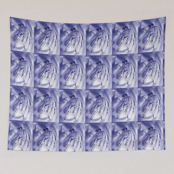 Item preview, Watercolor Dance of Water Abstract Art In Blue Purple Very Peri Decor VII designed and sold by Irina Sztukowski.