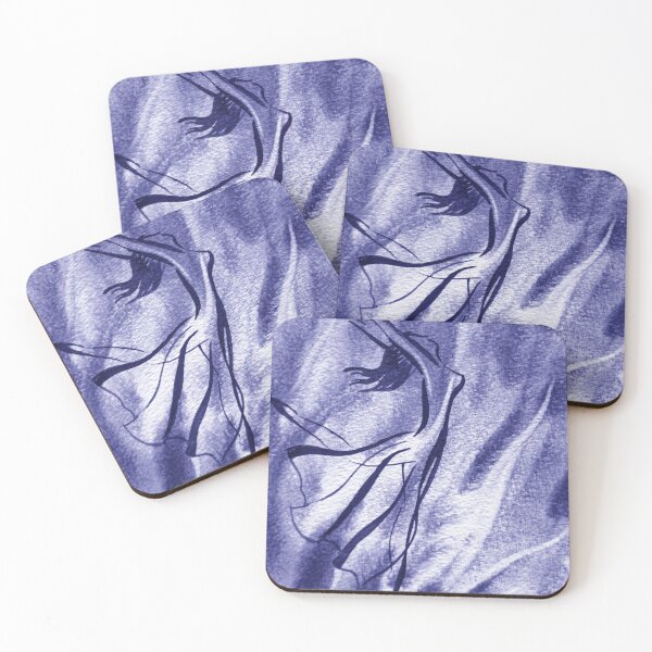 Item preview, Watercolor Dance of Water Abstract Art In Blue Purple Very Peri Decor IX designed and sold by Irina Sztukowski.