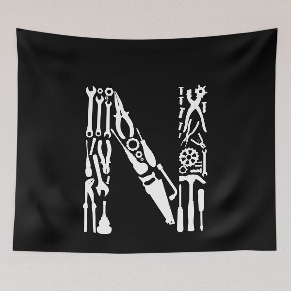 Item preview, Letter N Capital Alphabet Mechanic tools Monogram Initial great gift  designed and sold by skulltshirt.