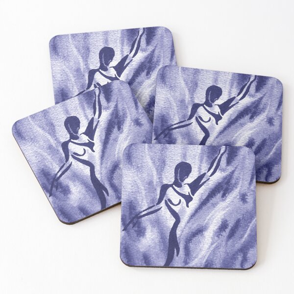 Item preview, Watercolor Dance of Water Abstract Art In Blue Purple Very Peri Decor X designed and sold by Irina Sztukowski.