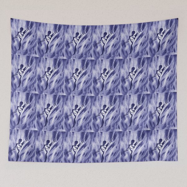 Item preview, Watercolor Dance of Water Abstract Art In Blue Purple Very Peri Decor X designed and sold by Irina Sztukowski.